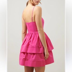 Sugarlips Beatriz Layered Fuchsia Sleeveless Dress